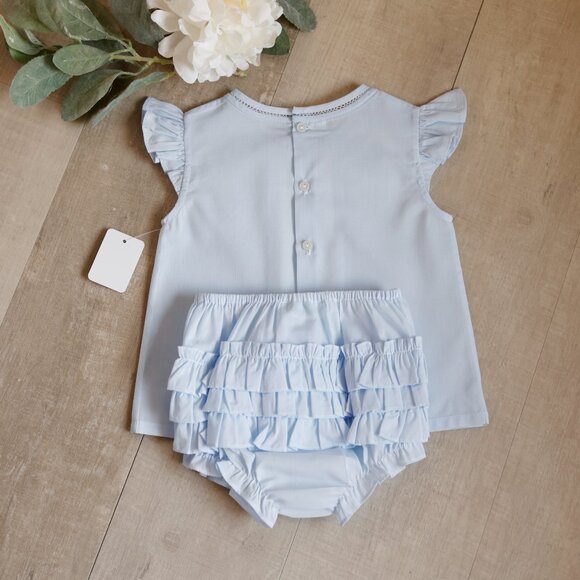 Blue Heirloom Diaper Cover Shirt & Ruffled Diaper Cover Feltman Brothers NWT - Picture 3 of 6